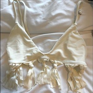 Citrine Swim Ivory Fringe Top